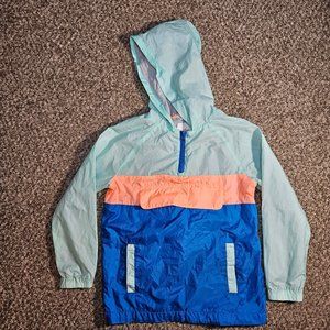 Cat & Jack 1/4 Zip Pullover Windbreaker Jacket Youth Size Small (6/7) Blue Green